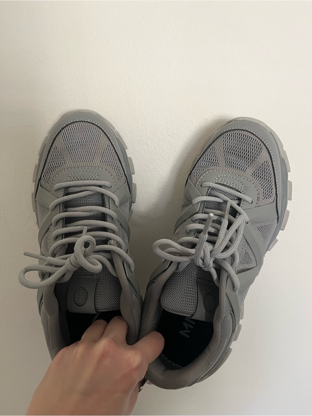 Mango Men's Chunky Mesh Sneakers - Light Gray